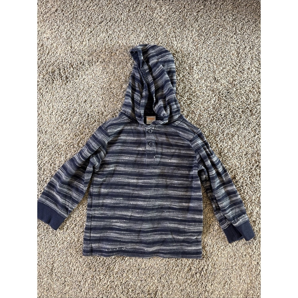 Gymboree Boys Hoodie‎ Sweater Blue Striped Size 3T